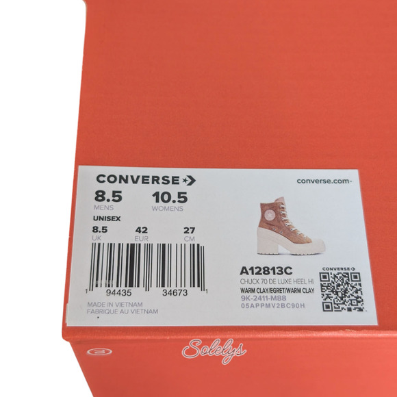 Converse Chuck 70 De Luxe Heel Genuine Calf Pony Hair Platform Sneaker 10.5 NEW - Picture 7 of 12